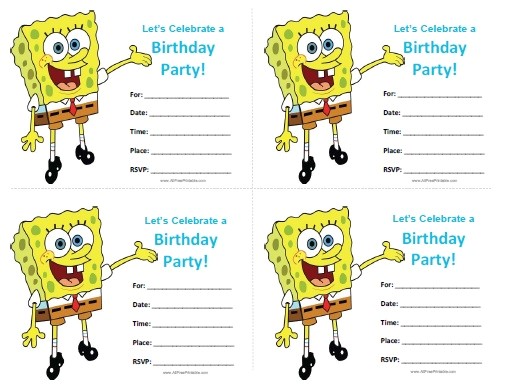 Free Spongebob Party Invitation Templates Spongebob Birthday Invitations Free Printable Free Spongebob Party Invitation Templates Spongebob Birthday Invitations Free Printable