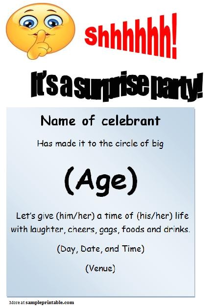 Free Surprise Birthday Party Invitations 8 Best Images Of Surprise Party Printable Invitation