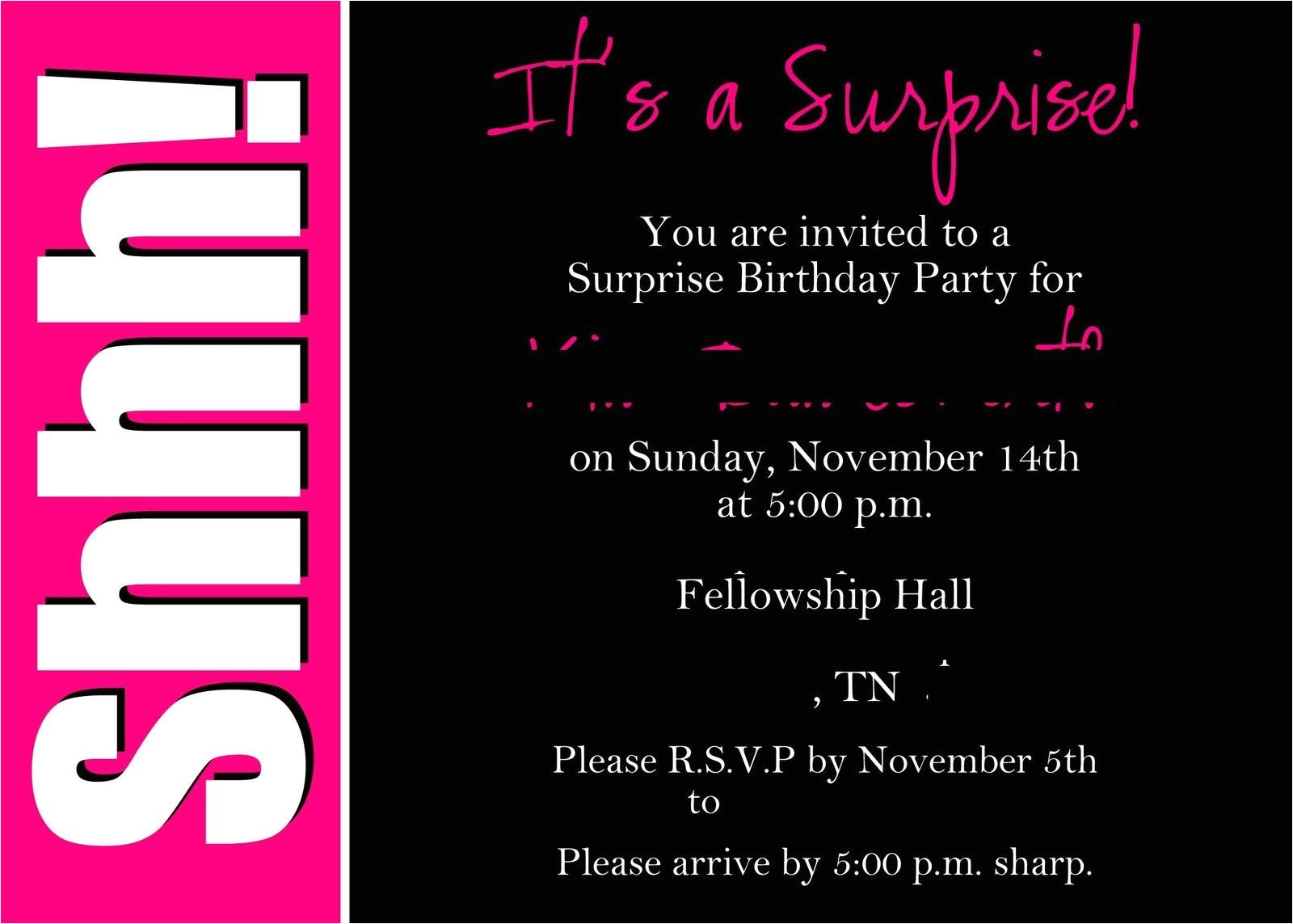 Free Surprise Birthday Party Invitations Surprise 50th Birthday Invitations Templates Invites