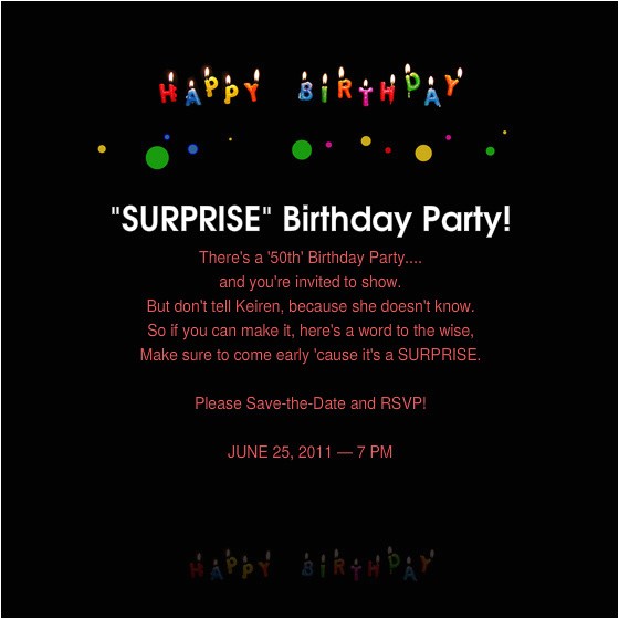 Free Surprise Birthday Party Invitations Surprise 50th Birthday Invitations Wording Free