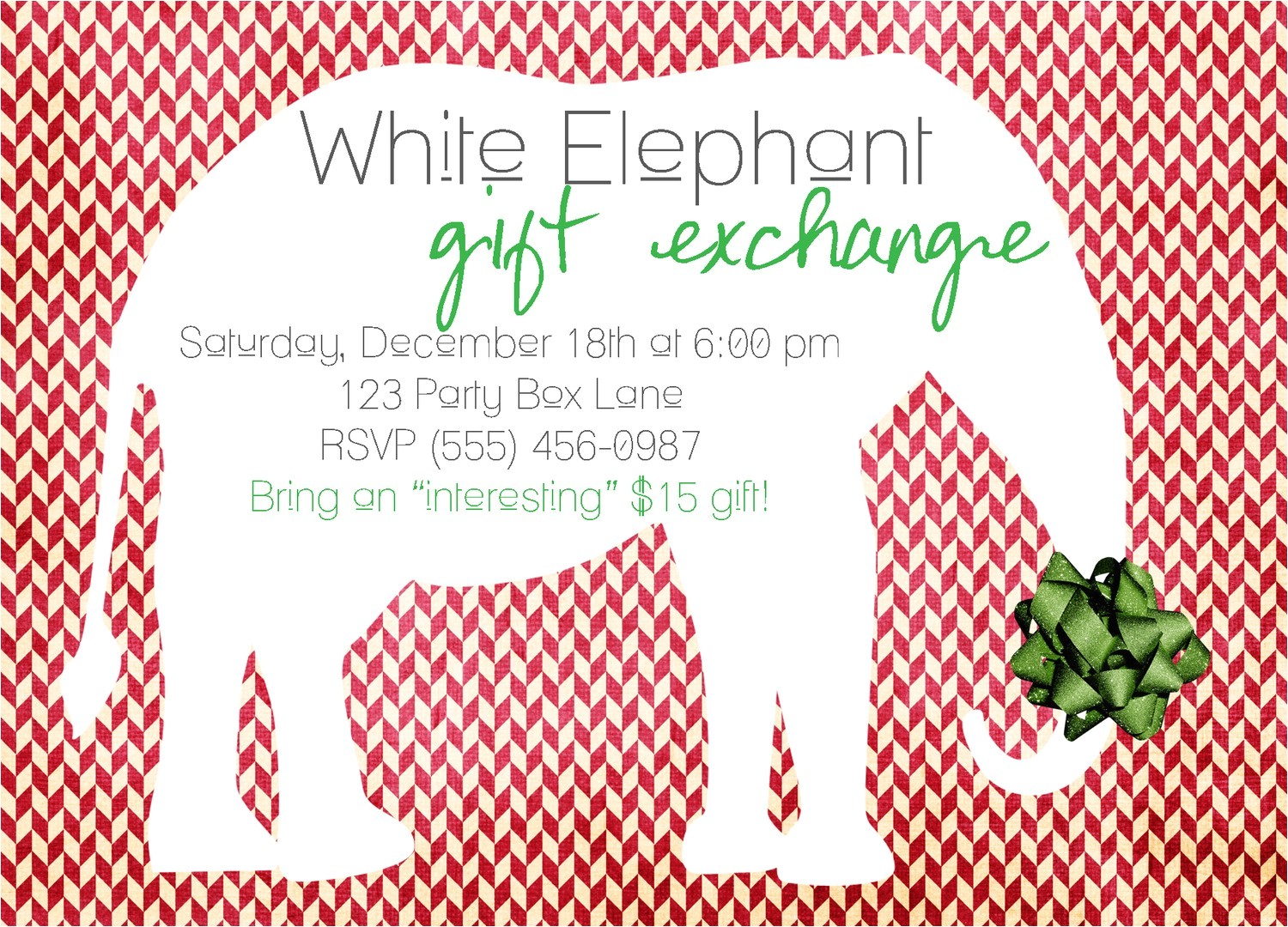 Free White Elephant Party Invitation Template 7 Best Images Of Holiday Party Flyer Template Office