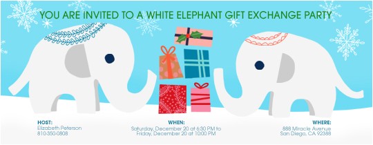 Free White Elephant Party Invitation Template Gift Exchange Online Invitations Evite Com