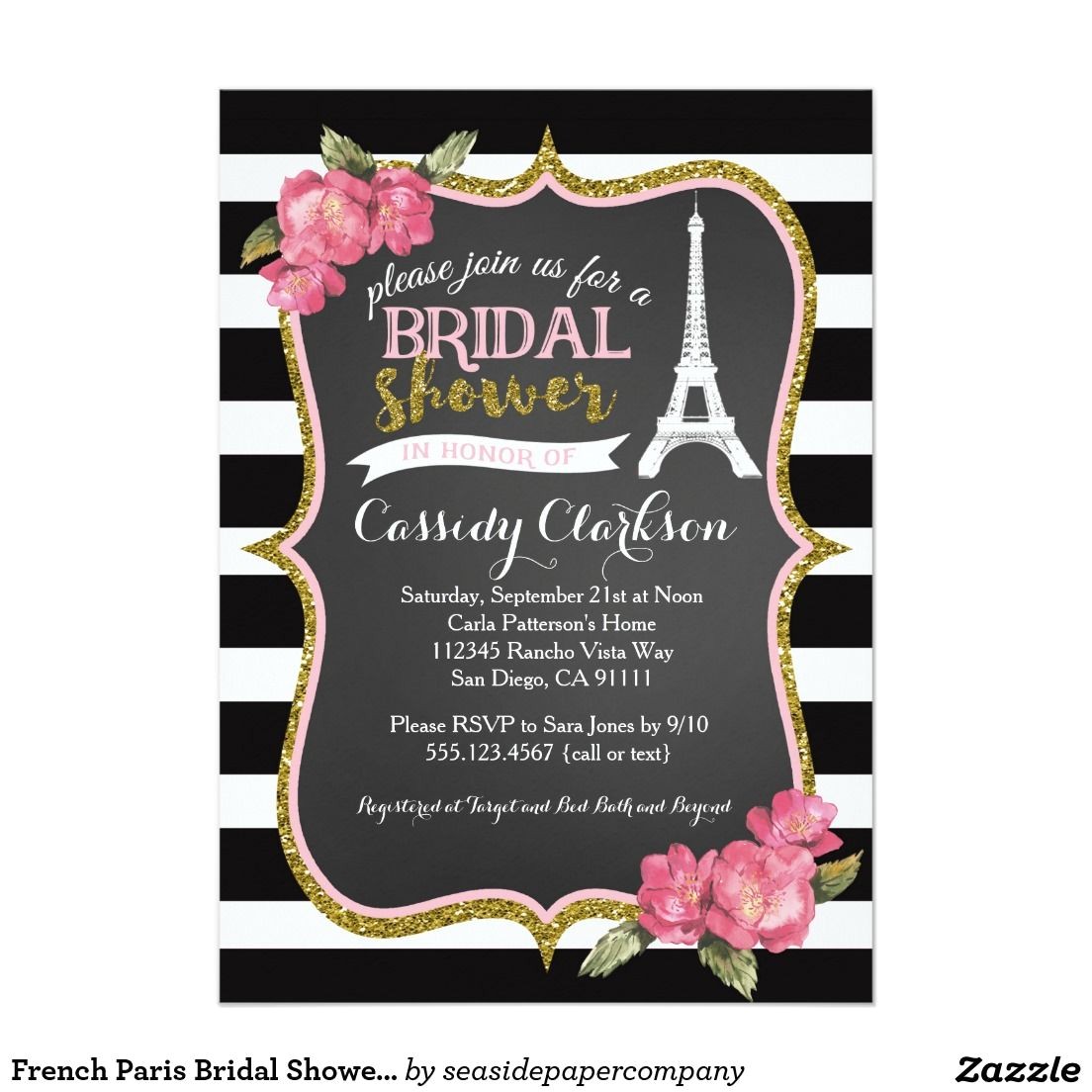 French Party Invitation Templates French Paris Bridal Shower Invitation Paris Bridal