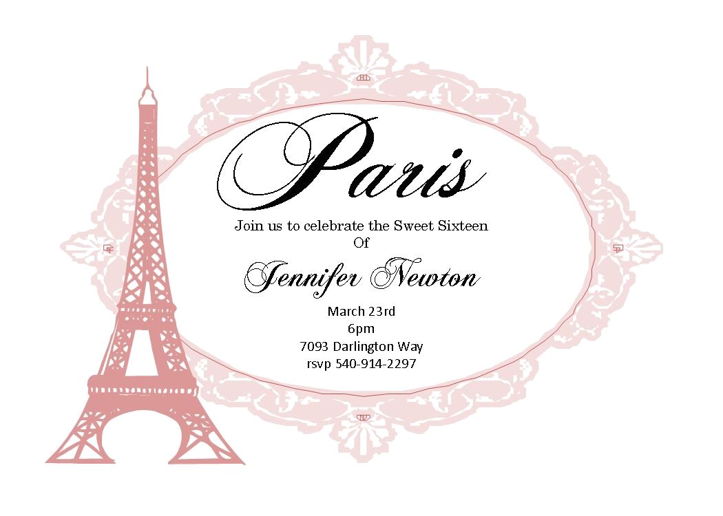 French Party Invitation Templates Sweet Sixteen 16 Party Invitation New Selections Summer 2018