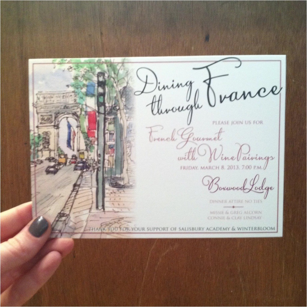 French themed Dinner Party Invitations theme Parties the Lettered Lily