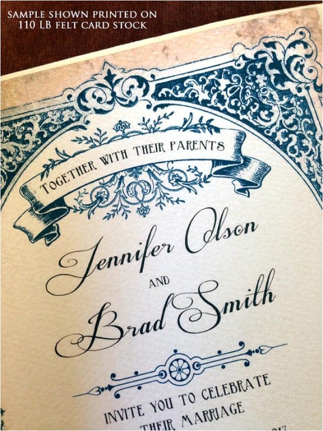 French themed Dinner Party Invitations Vintage French Gold Blue Baroque Royal Elegant