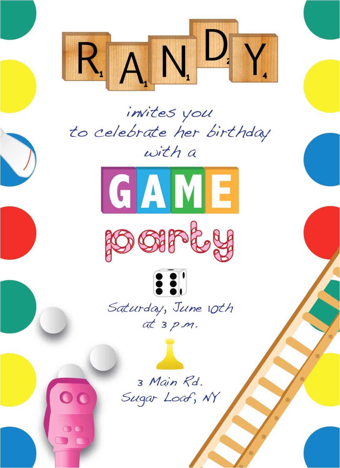 Game Night Party Invitations Printable Game Night Party Invitation