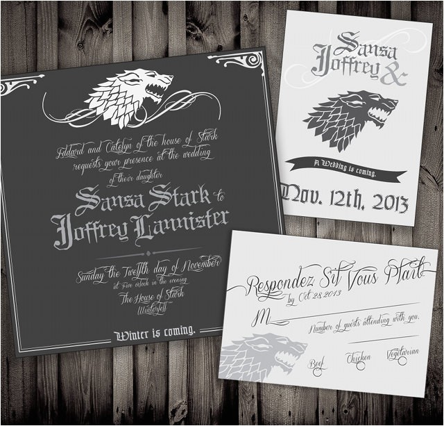 Game Of Thrones Wedding Invitations Not Surprised Game Of Thrones Wedding Invitations