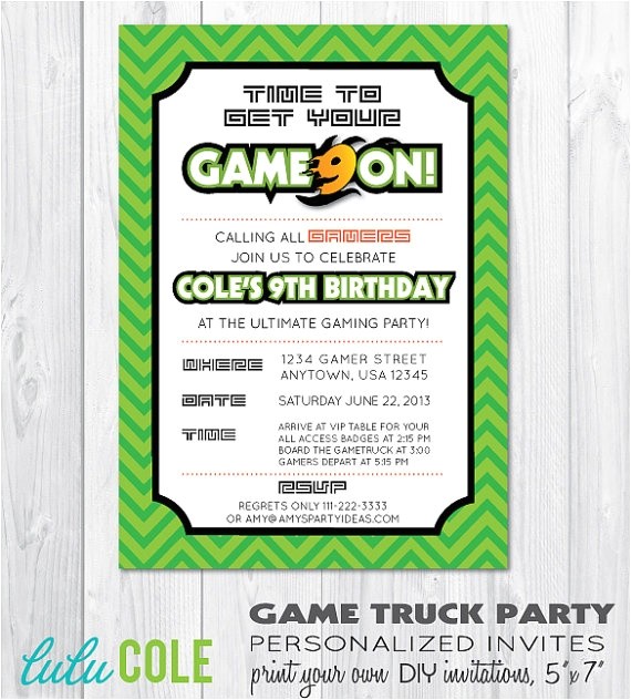 Game On Party Invitations 126 Best Images About Video Game Party Ideas Game Truck