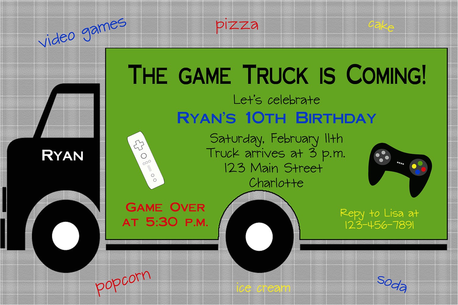 Gaming Party Invitation Template Video Game Party Invitations Video Game Party Invitations