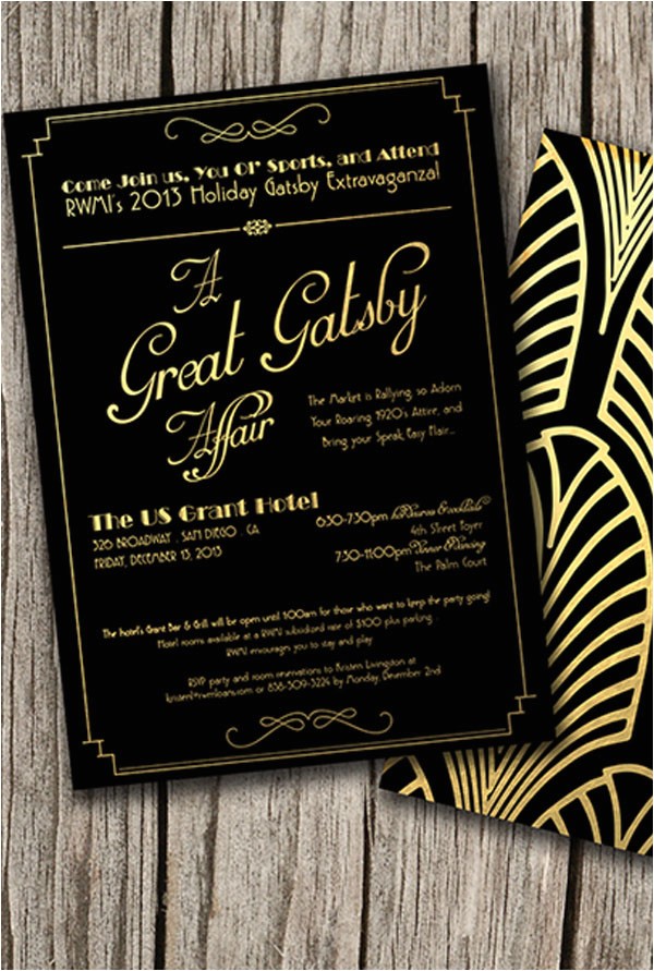 Gatsby themed Party Invitations Great Gatsby themed Party Invitations Cimvitation