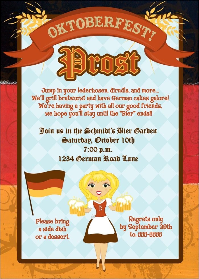 German Party Invitation Personalized German Oktoberfest Invitation Many Designs