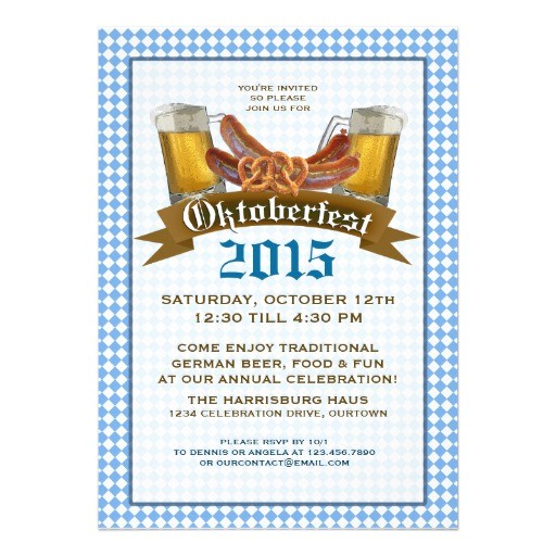 German Party Invitation Personalized Oktoberfest Invitations Custominvitations4u Com