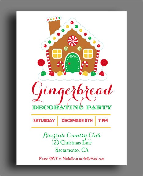Gingerbread House Christmas Party Invitations 20 Gingerbread House Decorating Party Invitations