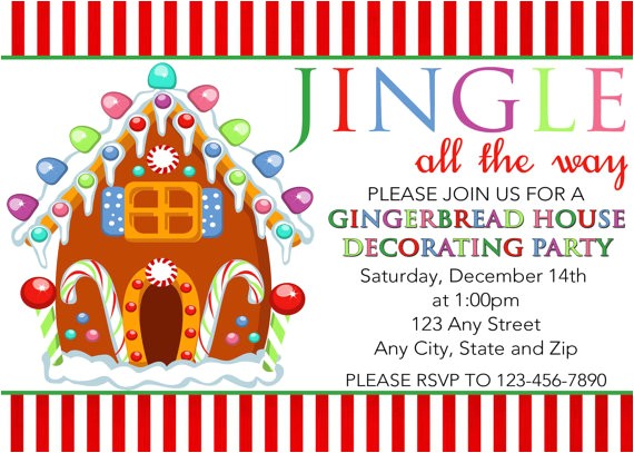 Gingerbread House Christmas Party Invitations 20 Gingerbread House Decorating Party Invitations