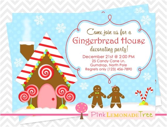 Gingerbread House Christmas Party Invitations Gingerbread House Christmas Party Invitation Gingerbread