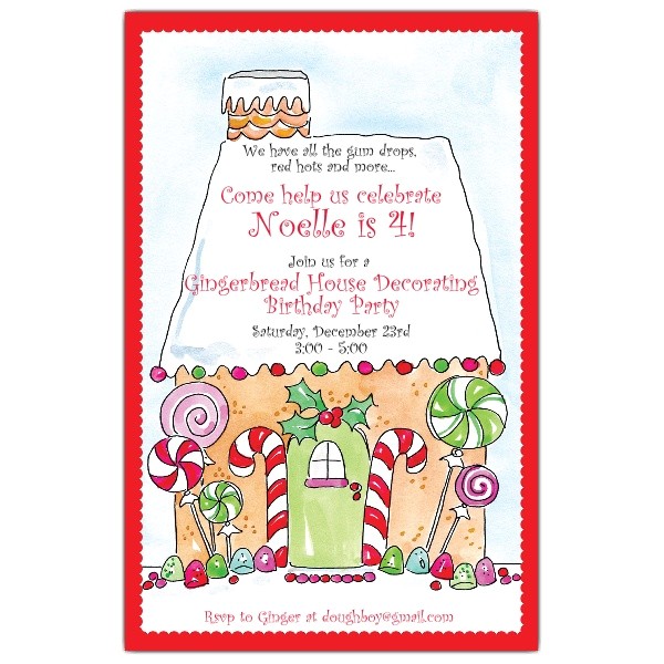 Gingerbread House Christmas Party Invitations Gingerbread House Holiday Invitations Paperstyle