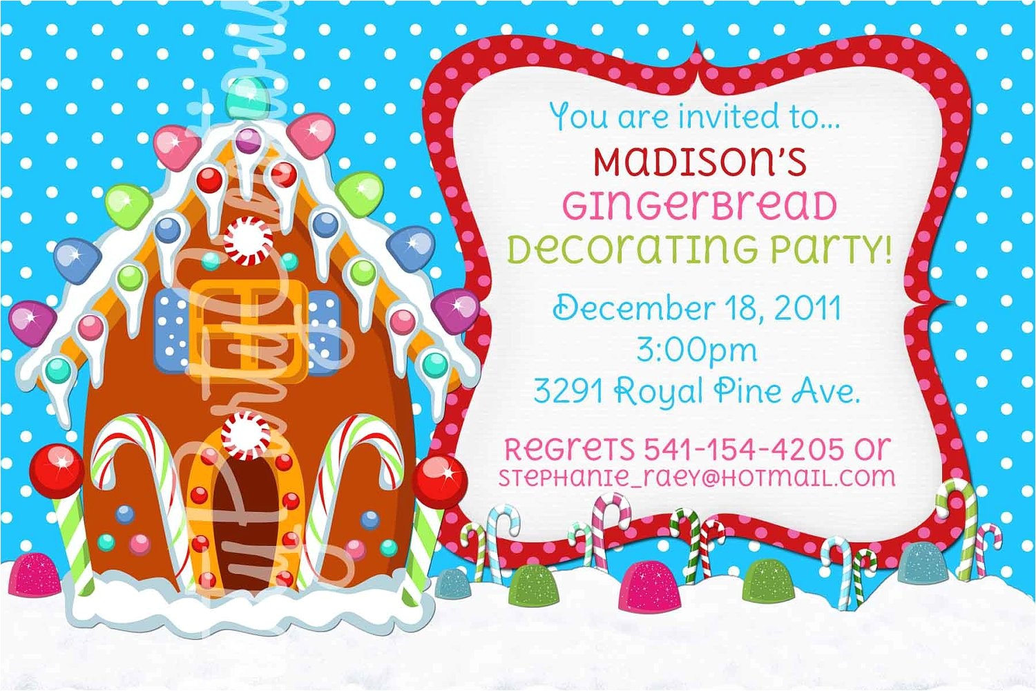 Gingerbread House Making Party Invitations Gingerbread House Invitation You Print by Prettypartycreations