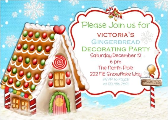 Gingerbread House Making Party Invitations Gingerbread House Party Invitations Cimvitation