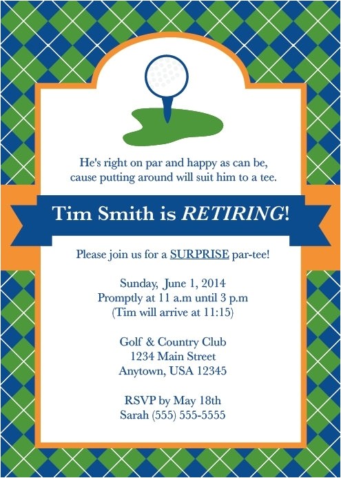 Golf Retirement Party Invitations Golf Party Invitations Template Resume Builder