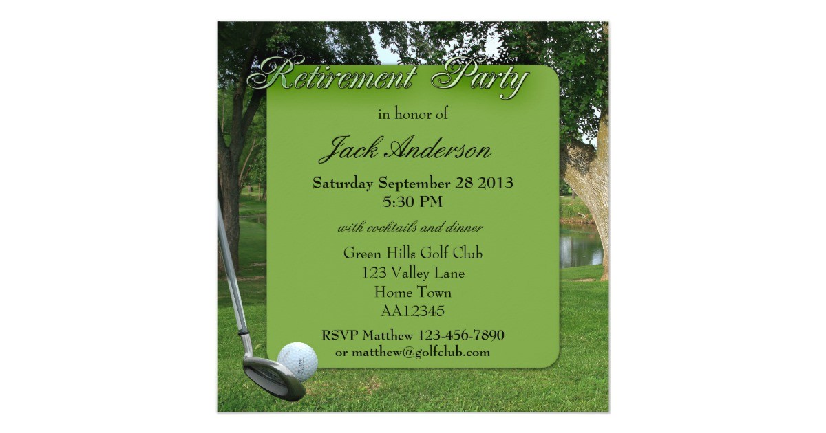 Golf Retirement Party Invitations Golf Retirement Party Invitation Zazzle