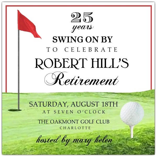 Golf Retirement Party Invitations Golf Tee Retirement Invitations Paperstyle