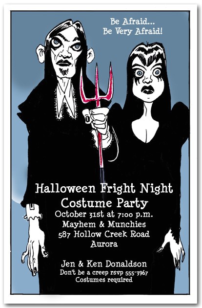 Gothic Party Invitations Gothic Couple Halloween Party Invitations
