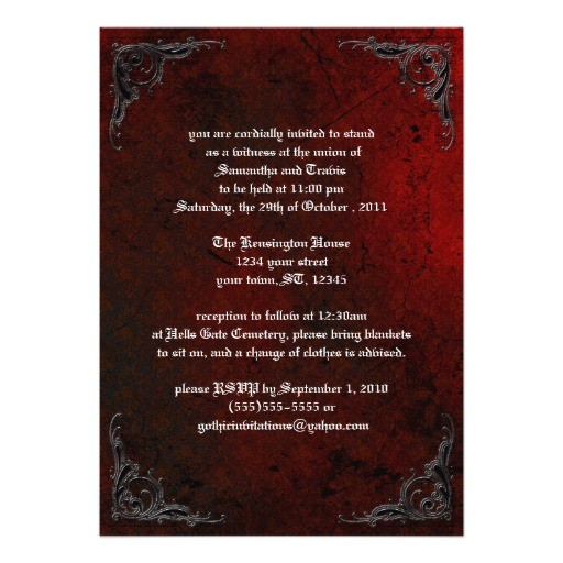Gothic Party Invitations Personalized Gothic Birthday Invitations