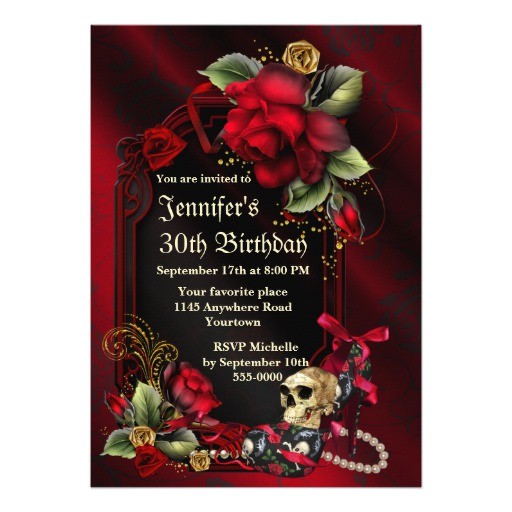 Gothic Party Invitations Personalized Gothic Birthday Invitations