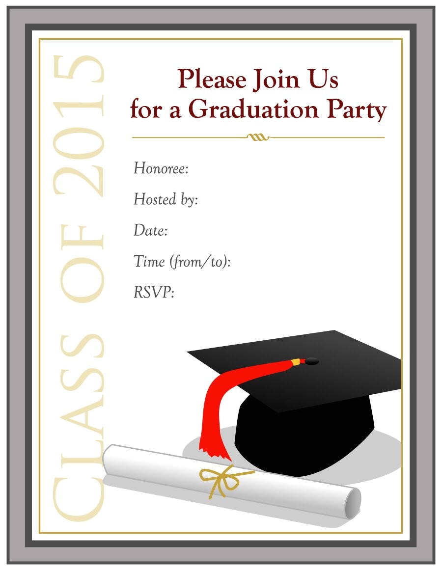 Grad Party Invites Templates 40 Free Graduation Invitation Templates Template Lab