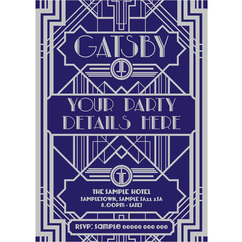 Great Gatsby Holiday Party Invitations Personalised Great Gatsby Style Party Invites Buzz Invites