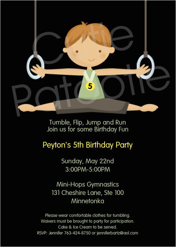 Gym Birthday Party Invitations 1000 Images About Gymnastics Party On Pinterest Party