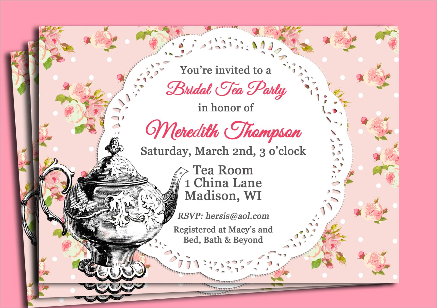 Handmade Tea Party Invitations Handmade Tea Party Invitations Card Design Tea Party