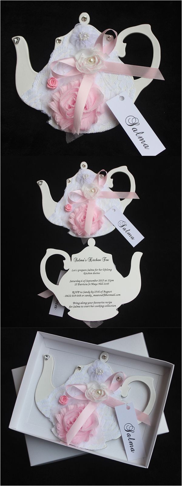 Handmade Tea Party Invitations Handmade Tea Party Invitations Cards Boxed Invitations
