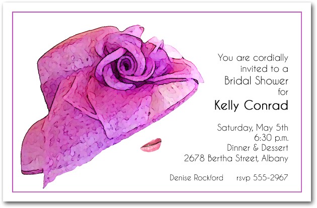 Hat themed Party Invitations Stunning Floral Lavender Hat Party Invitations