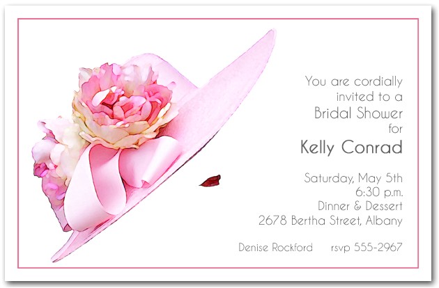 Hat themed Party Invitations Stunning Pink Floral Hat Party Invitations