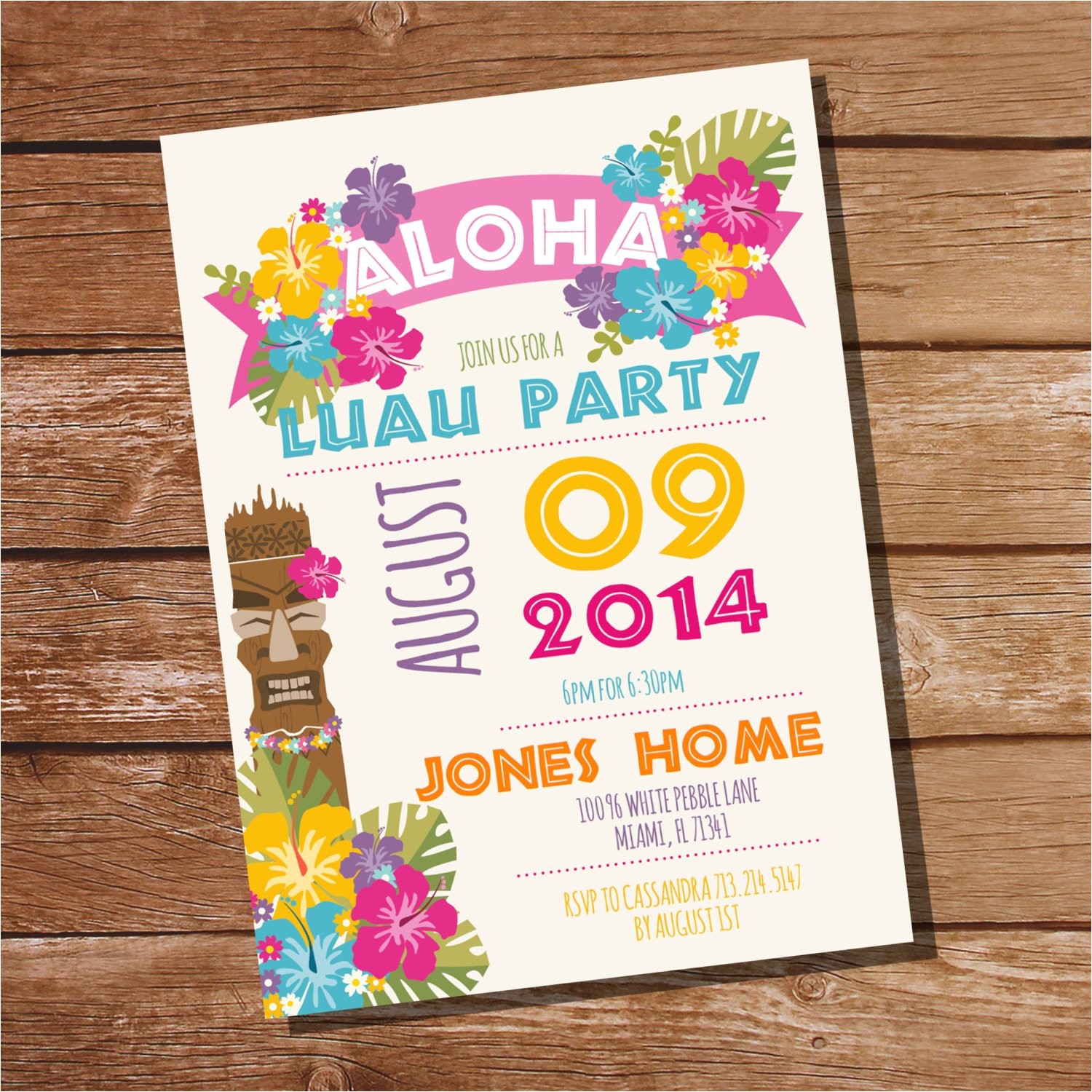Hawaii Party Invitations Luau Party Invitation Hawaiian Party Invitation Instant