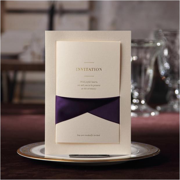 High End Party Invitations Purple Ribbon Invitation Cards 2013 New Invitations