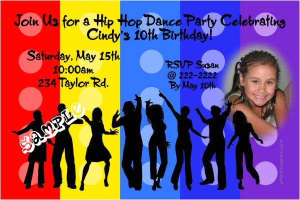 Hip Hop Dance Birthday Party Invitations Hip Hop Dance Birthday Invitation