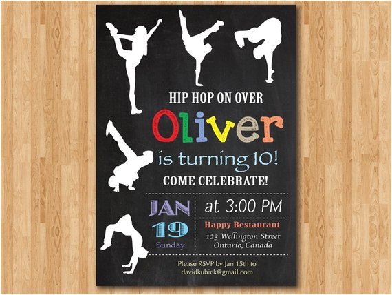 Hip Hop Party Invitations Free Hip Hop Birthday Invitation Chalkboard Birthday Party