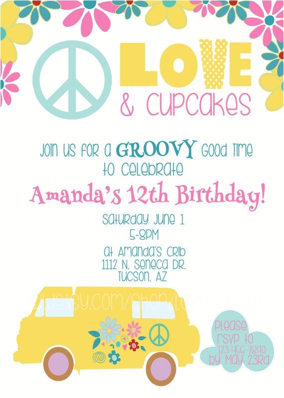 Hippie Invitations Birthday Party Hippie Invitations Birthday Party You are Invited