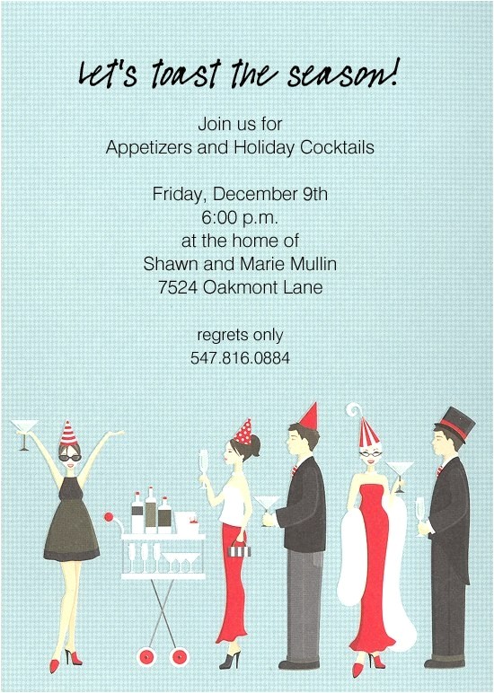 Holiday Cocktail Party Invitation Template Holiday Cocktail Party Invitations Wording