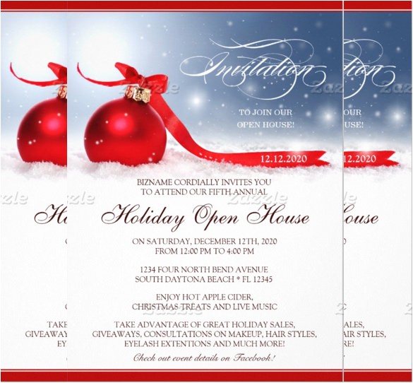 Holiday Open House Party Invitations Christmas 22 Open House Invitation Templates Free Sample Example