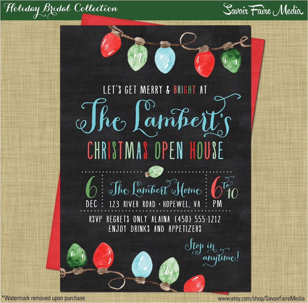 Holiday Open House Party Invitations Christmas Christmas Open House Holiday Open House Party Holiday