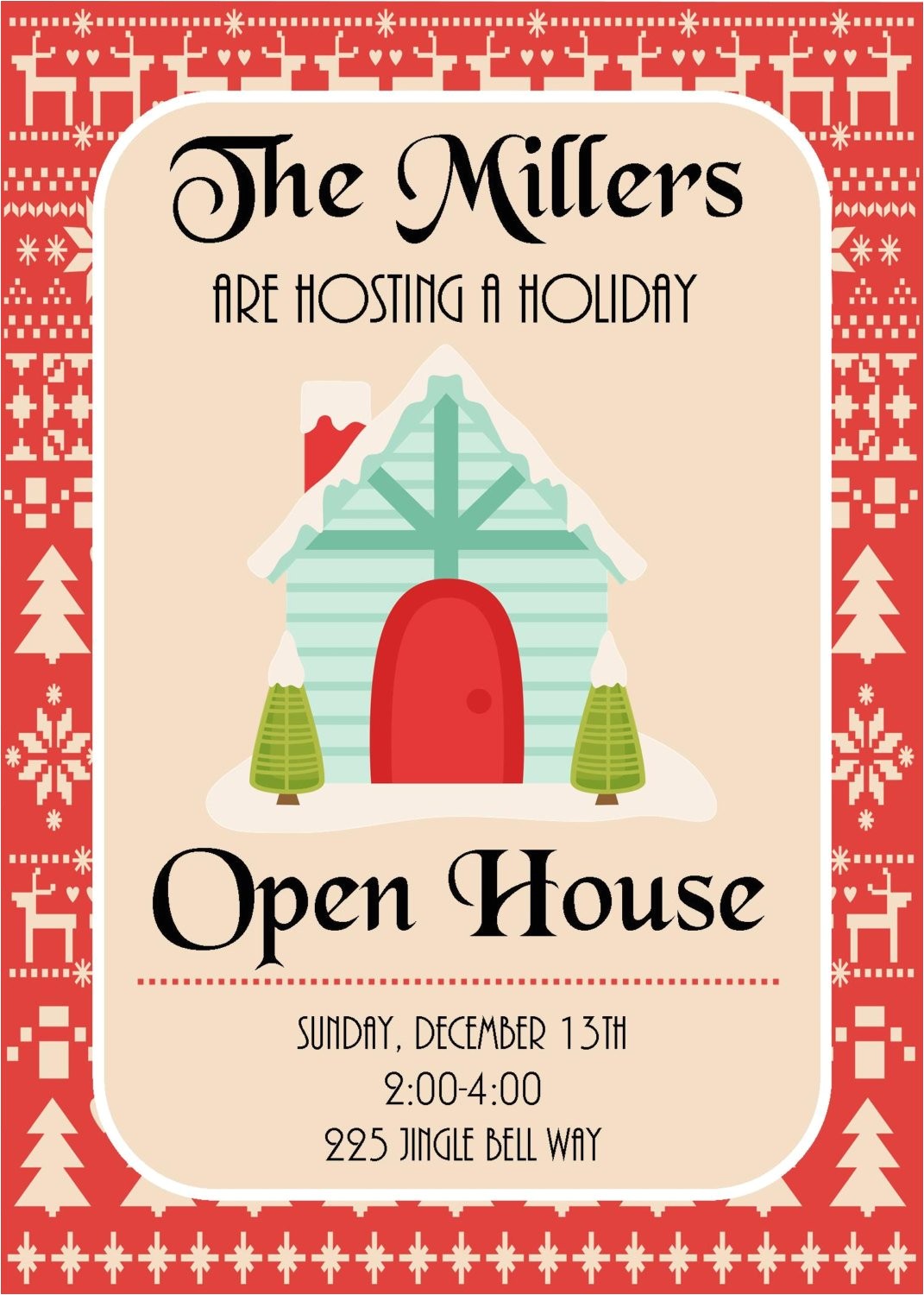 Holiday Open House Party Invitations Christmas Diy Printable Holiday Open House Christmas Party Invitation