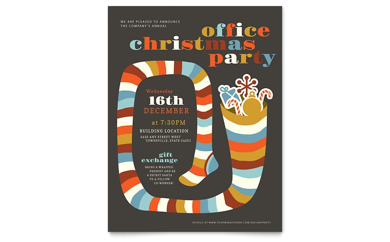Holiday Party Invitation Templates Publisher Christmas Party Flyer Template Word Publisher
