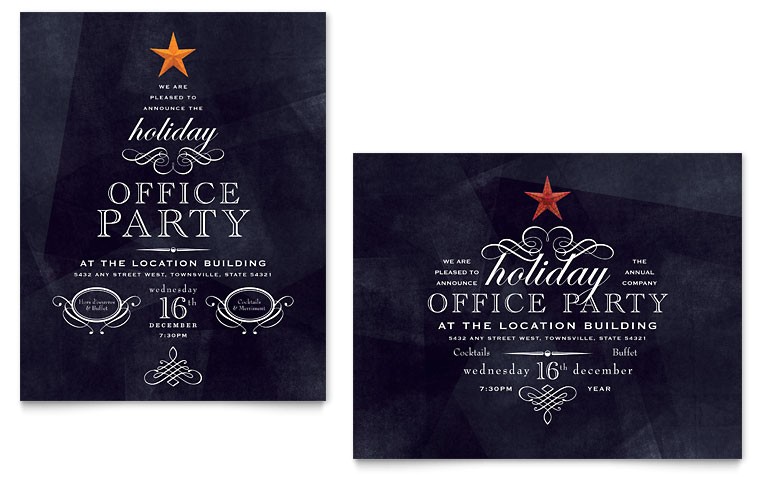 Holiday Party Invitation Templates Publisher Office Holiday Party Poster Template Word Publisher