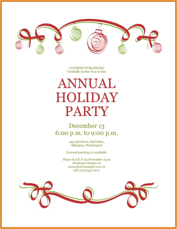 Holiday Party Work Invite Work Holiday Party Invitation Template Listmachinepro Com