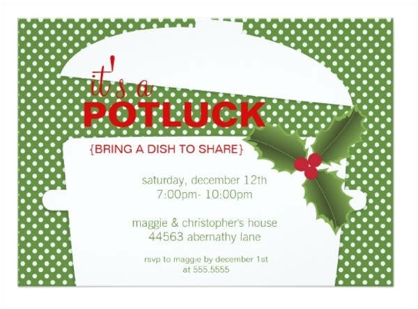 Holiday Potluck Party Invitation Wording 6 Potluck Party Invitations Psd Ai Free Premium