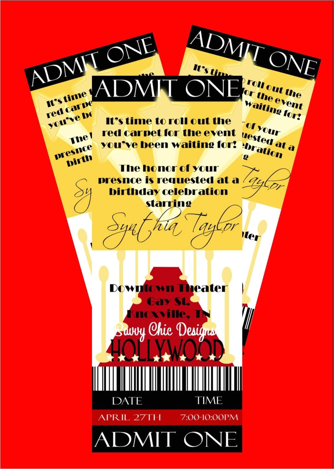 Hollywood theme Party Invites 40th Birthday Ideas Hollywood Birthday Invitation Templates